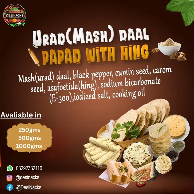 urad daal papad with hing