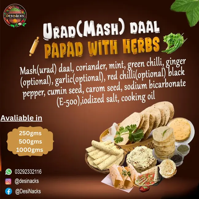 urad daal papad with herbs