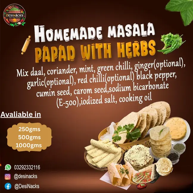 Masala papad with herbs